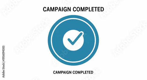Completed campaign checkmark icon graphic.
