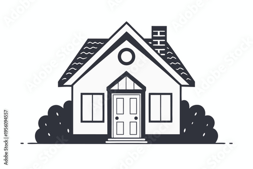 Simple home icon with soft, rounded edges, representing comfort, security, and belonging in a friendly, approachable design.