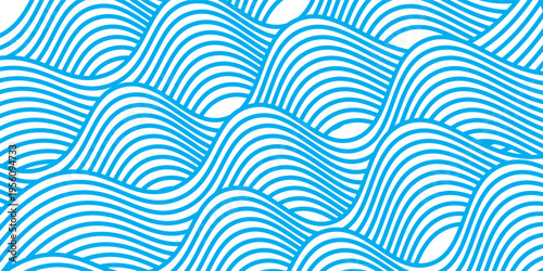 Curvy blue lines. Ramen or noodle pattern. Pasta, tagliatelle or capellini background. Wavy spaghetti texture. Banner with traditional Italian, Chinese of Japanese food print. Vector