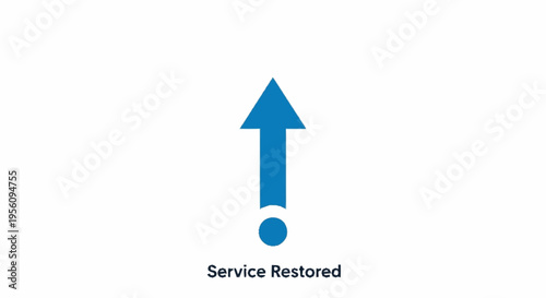 Service restored blue icon graphic.