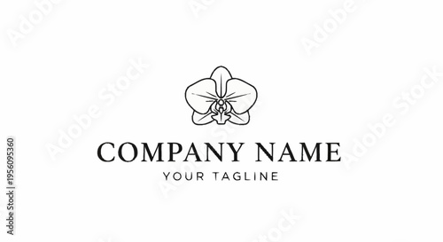 Minimalist orchid logo template design.