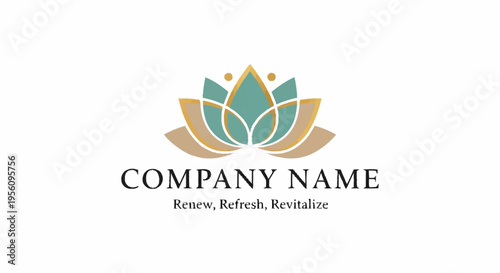 A serene lotus flower logo design.
