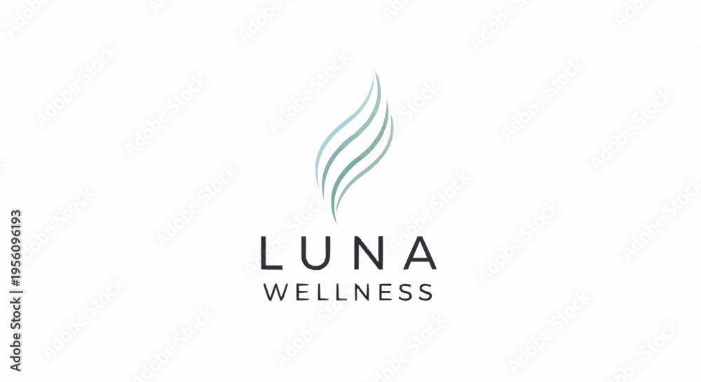 Fototapeta premium Luna Wellness logo with flame design.