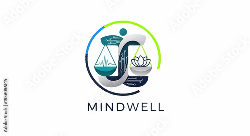 Mindfulness and wellness logo design concept.