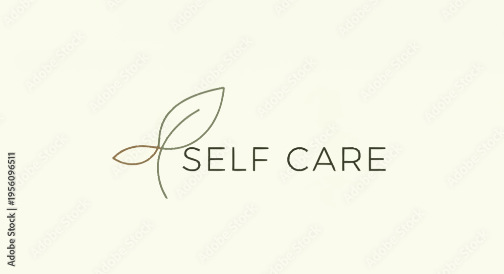 Obraz premium Self care and wellness logo design.