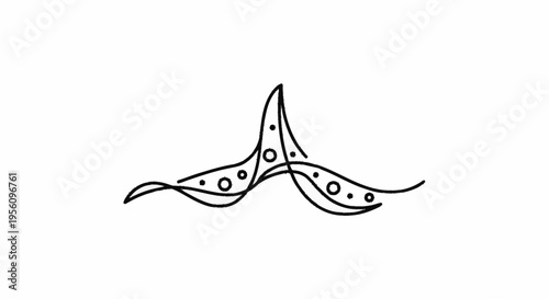 A black line drawing of a seed pod.