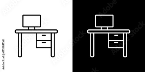 Desk Icon Sheet Black And White