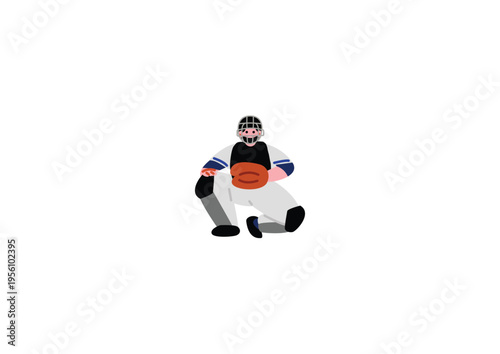 野球のキャッチャーのイラスト