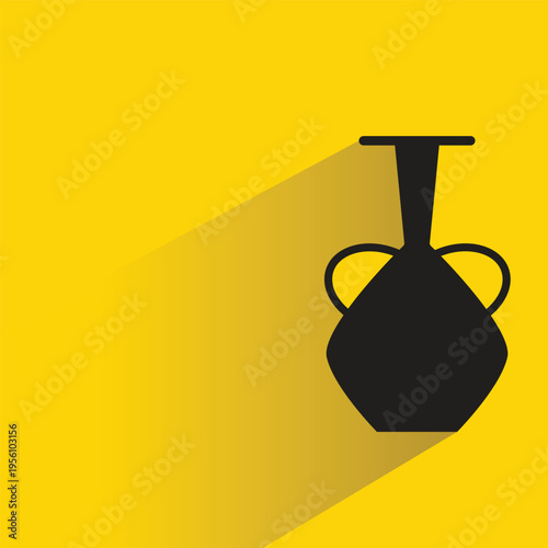 vase icon with shadow on yellow background