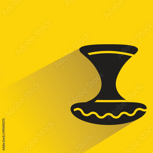vase icon with shadow on yellow background