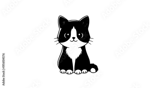 Set of cute little cats in playful poses with colorful flat cartoon vector style