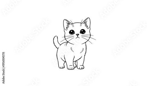 Cute little cat vector illustration with soft pastel colors and clean modern cartoon design