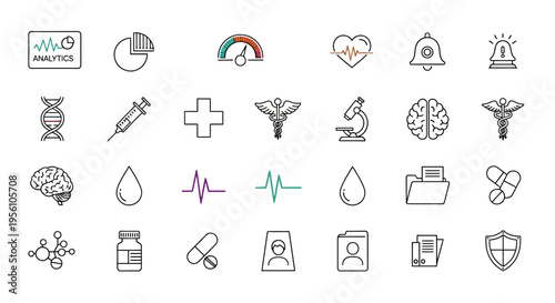 Medical Health Icons Symbols.