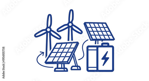 Renewable Energy Technology Solar Battery.