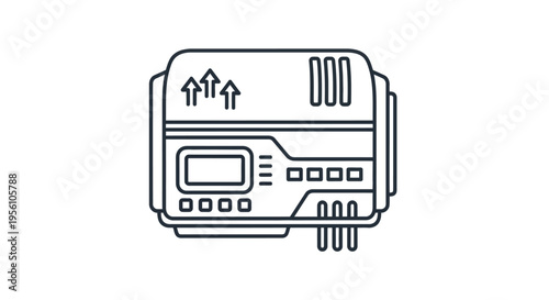 Simple Line Drawing of Electronic Device.
