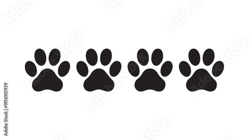 Paw print vector icon dog footprint animal pet logo symbol illustration cartoon black color