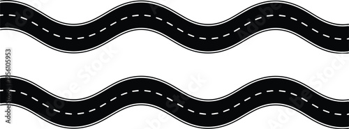 road traveling curved black icon vector illustration 
