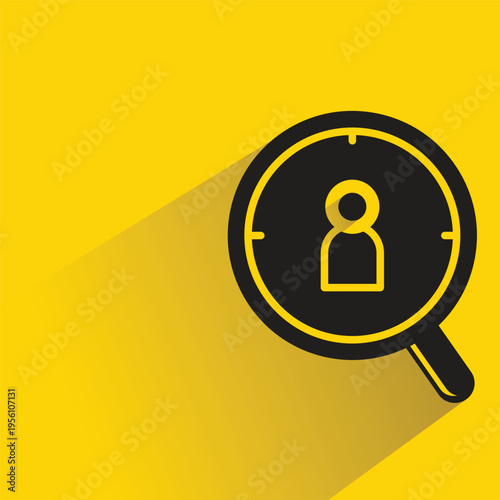 customer scan icon with shadow on yellow background