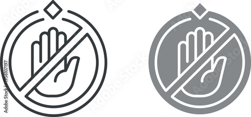 No touching icons with hand prohibition signs