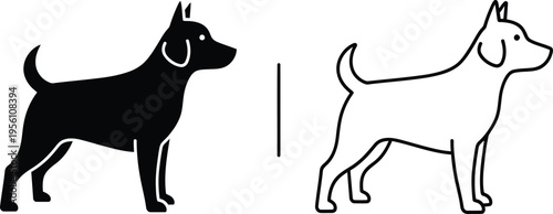 Black and white dog contrast Vector