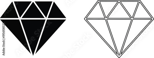 Black and white diamond shapes with geometric lines Vector