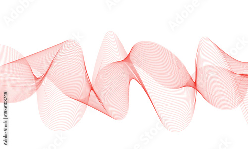 Abstract colorful smooth wave on a white background. Dynamic sound wave. Design element. Vector illustration.