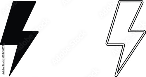 Lightning bolt icons Vector