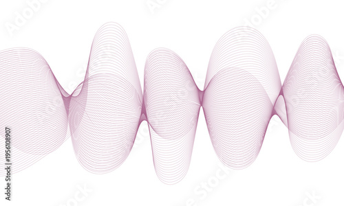 Abstract colorful smooth wave on a white background. Dynamic sound wave. Design element. Vector illustration.