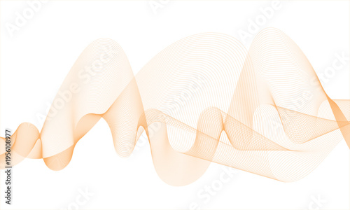 Abstract colorful smooth wave on a white background. Dynamic sound wave. Design element. Vector illustration.
