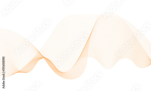 Abstract colorful smooth wave on a white background. Dynamic sound wave. Design element. Vector illustration.