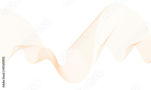 Abstract colorful smooth wave on a white background. Dynamic sound wave. Design element. Vector illustration.