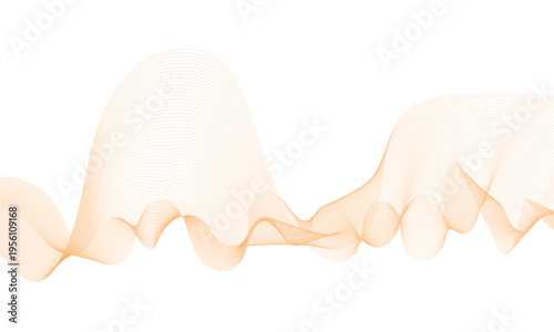 Abstract colorful smooth wave on a white background. Dynamic sound wave. Design element. Vector illustration.
