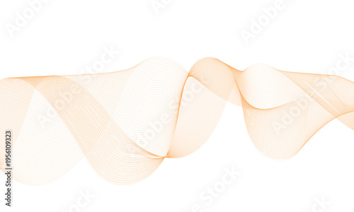 Abstract colorful smooth wave on a white background. Dynamic sound wave. Design element. Vector illustration.