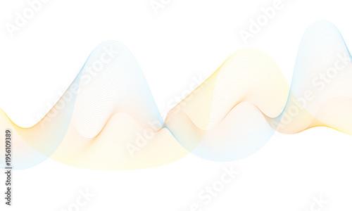 Abstract colorful smooth wave on a white background. Dynamic sound wave. Design element. Vector illustration.