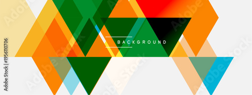 Abstract geometric shapes overlap. Vibrant colors create modern design. Background text reads background. Composition feels dynamic, fresh.