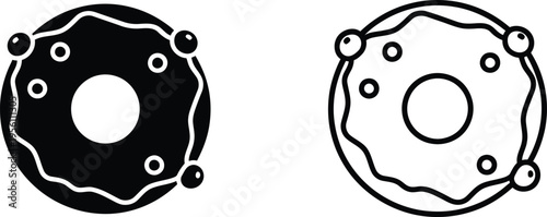 Brake rotor and disc line drawing Vector