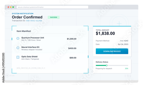 Web Order Confirmation and Delivery Progress UI