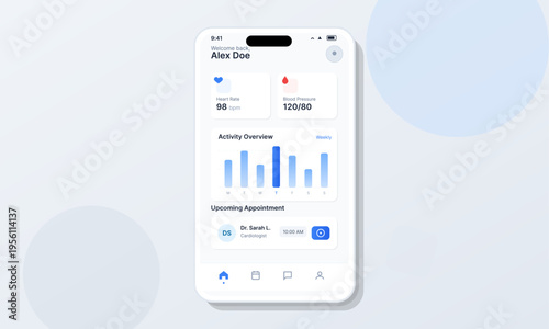 Mobile Health Tracking and Medical Appointment UI