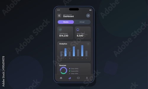Mobile Dashboard Analytics and Revenue UI Design