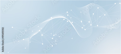 Network connection. Abstract mesh, molecular plexus line and cyberspace. Geometric line, dot on white background. abstract blue background with lines