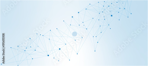 Vector network connection. Abstract mesh, molecular plexus line and cyberspace. abstract blue background with bubbles