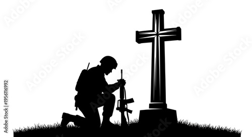 silhouette of a man with a cross