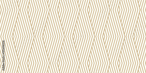 Abstract simple geometric vector seamless pattern with gold line texture on white background. Light modern simple wallpaper, bright tile backdrop, monochrome graphic element