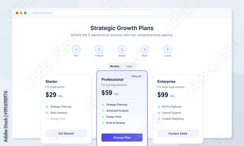 Growth Service Subscription Pricing Plans UI