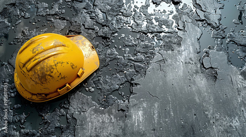 Solitude in Safety: A Lone Hard Hat