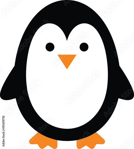 Cute Penguin Vector Illustration Isolated on White Background for Kids Design Projects