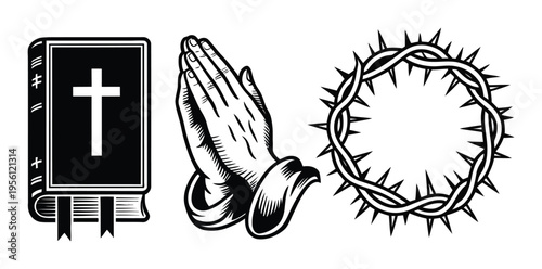 Christian Symbols Vector Illustration