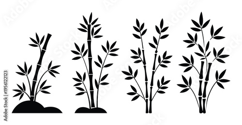Bamboo Plants Silhouette Vector Illustration