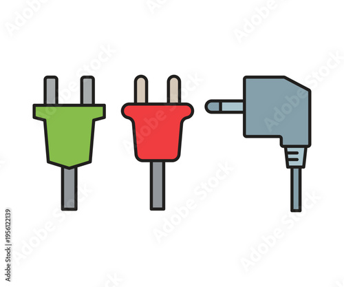 electric plug icons set illustration vector