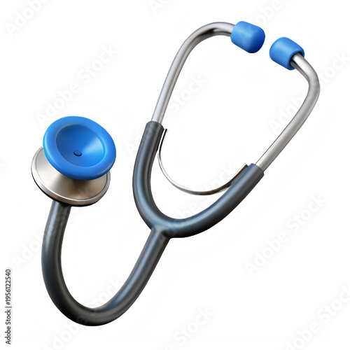 A high quality 3d rendering of a medical stethoscope designed for professional clinical examination isolated on transparent background